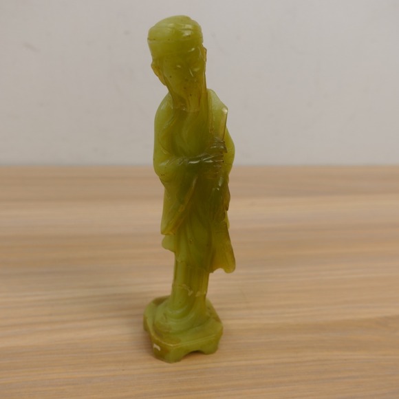 Handmade Other - Vintage Chinese Immortal Wise Man Figurine Serpentine Jade Green Hand Carve Art